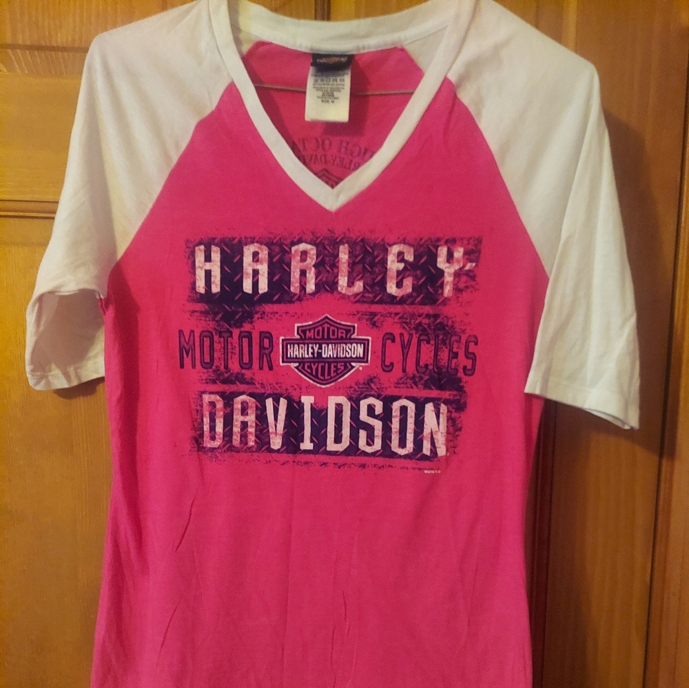 Ladies Size Medium, Harley Davidson T-shirt, High Octane Harley, Billerica. MA